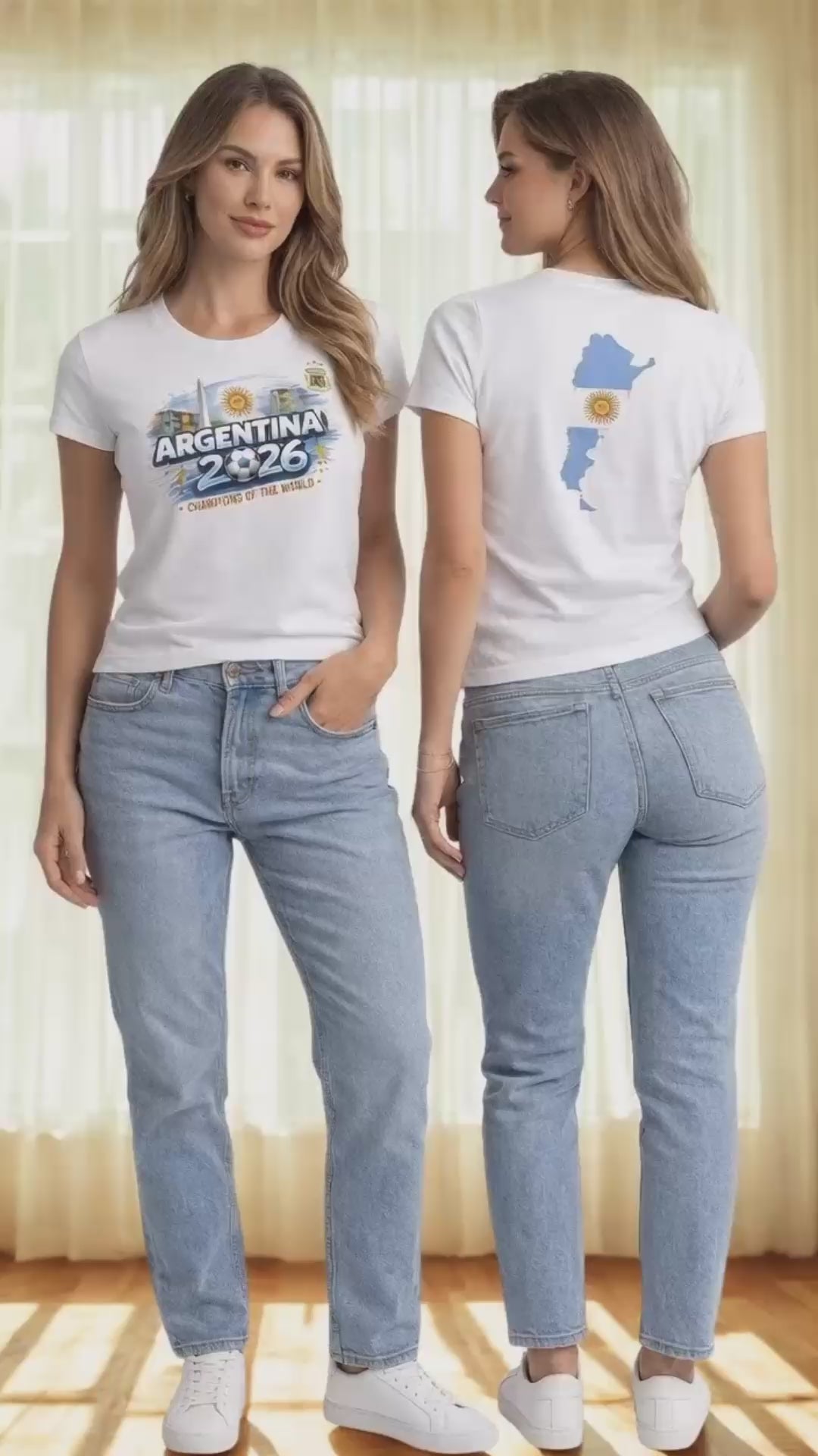 Argentina 2026 Champions T-Shirt — "Champions of the World" Soccer Fan Tee